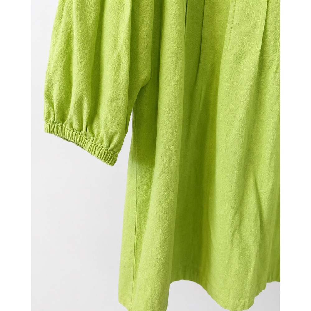 Soft Surroundings Tunic Women XL Lime Green Excellent Pintuck Cotton 24014 - Picture 9 of 13